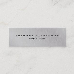 Simple Plain Professional Hair Stylist Grey Mini Business Card