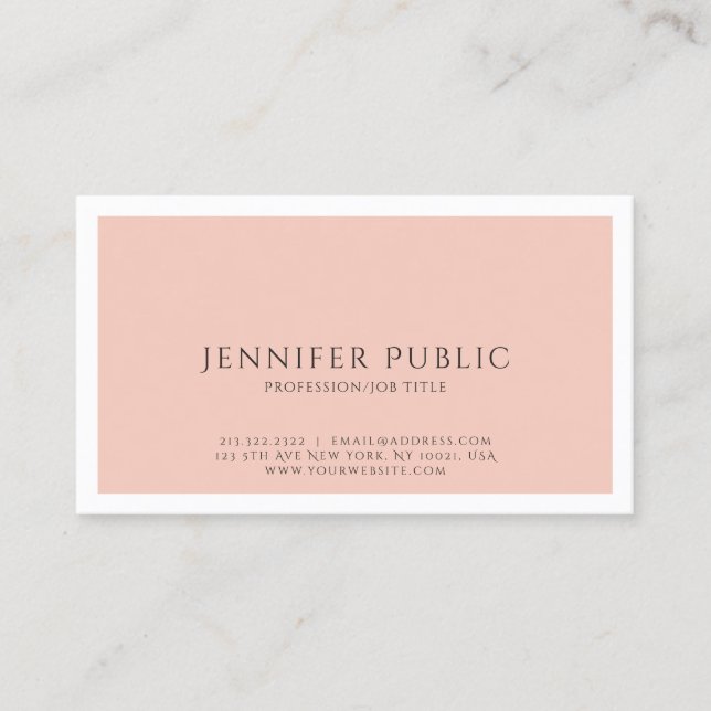 Simple Plain Professional Modern Elegant Colour Business Card (Front)