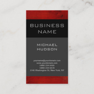 Simple Plain Red Grey Consultant Business Card