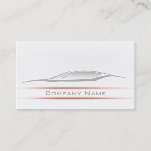 Simple Plain Red Maroon Line Car Business Card (Front)