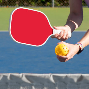 Simple plain red pickleball paddle