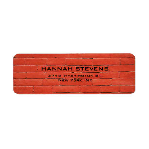 Simple Plain Reddish Orange Wall Elegant Modern Return Address Label