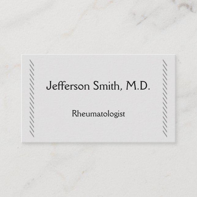 Simple & Plain Rheumatologist Business Card (Front)
