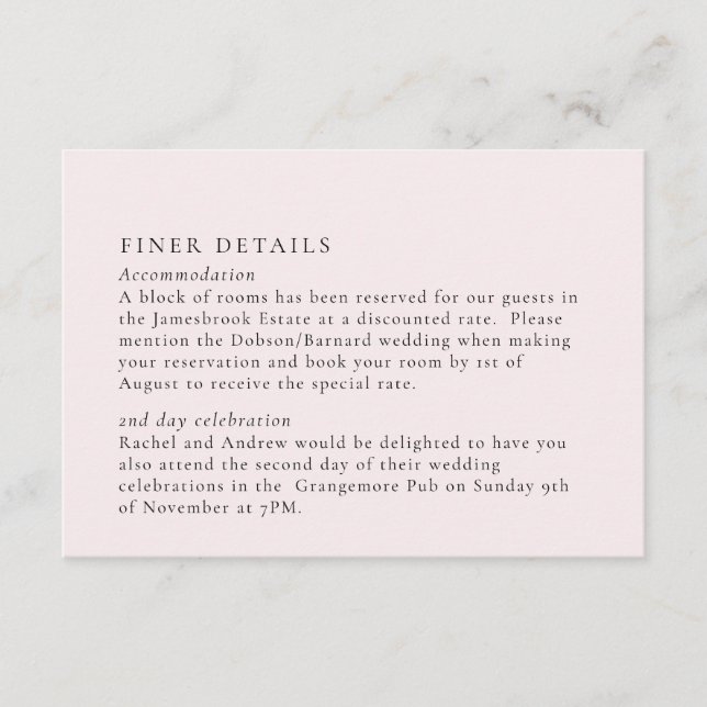 Simple Plain Romantic Soft Blush Solid Background  Enclosure Card (Front)