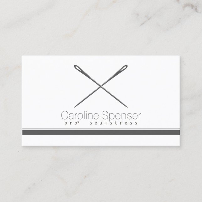 Simple Plain Seamstress Business Card (Front)