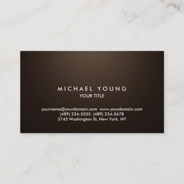 Simple Plain Sepia Professional Unique Business Card (Front)