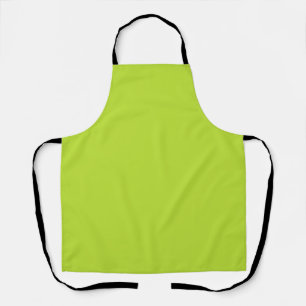 Simple plain solid colour bright acid green lime apron