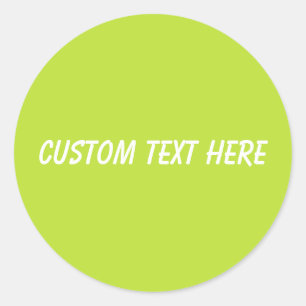 Simple plain solid colour bright acid green lime classic round sticker