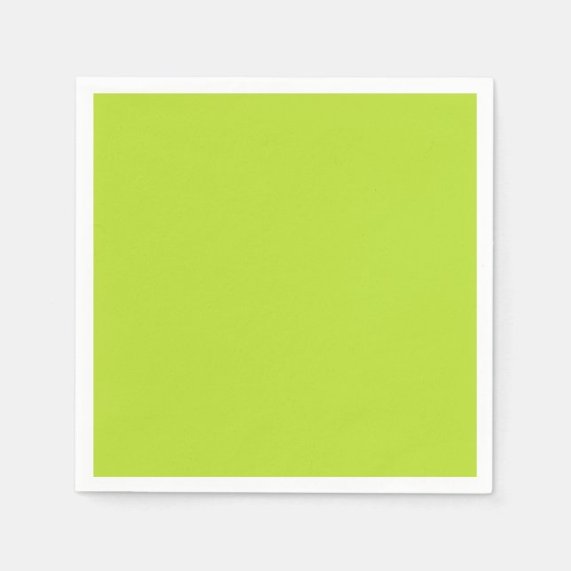 Simple plain solid colour bright acid green lime napkin (Front)