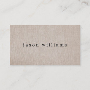Simple Plain Tan Beige Linen Look Business Card