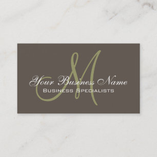Simple Plain Taupe Green Business Card