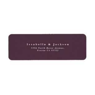 Simple Plain Text Wedding Return Address Label