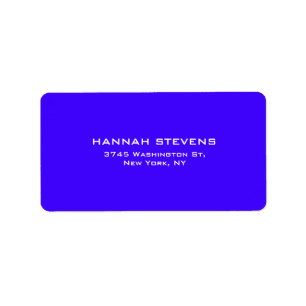 Simple Plain Ultramarine Blue Elegant Modern Label
