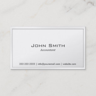 Simple Plain White Accountant Business Card