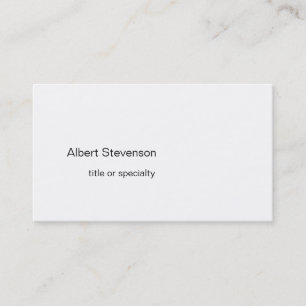 Simple Plain White Consultant Business Card