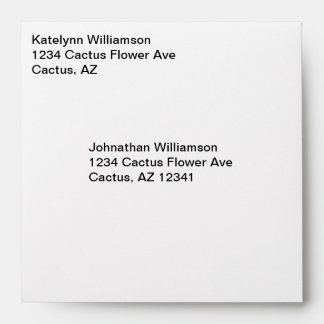 Simple Plain White Custom Envelopes