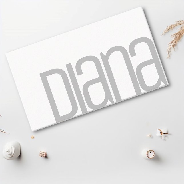 Simple Plain White Grey Minimalist Modern Name Business Card (Creator Uploaded)