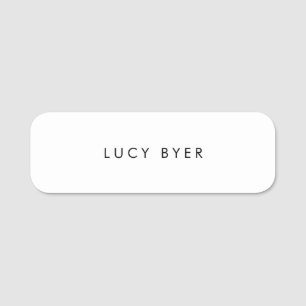 Simple Plain White Name Tag
