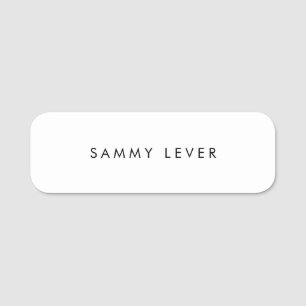 Simple Plain White Name Tag