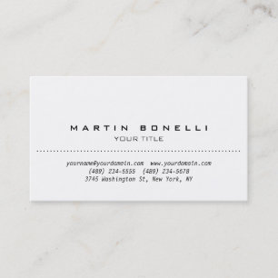 Simple Plain White Professional Business Card
