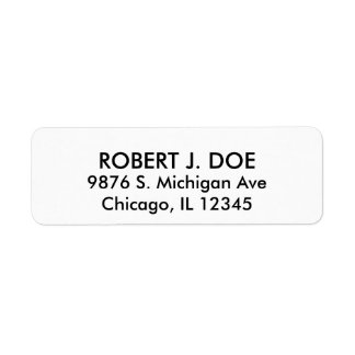 Simple Plain White Return Address Label