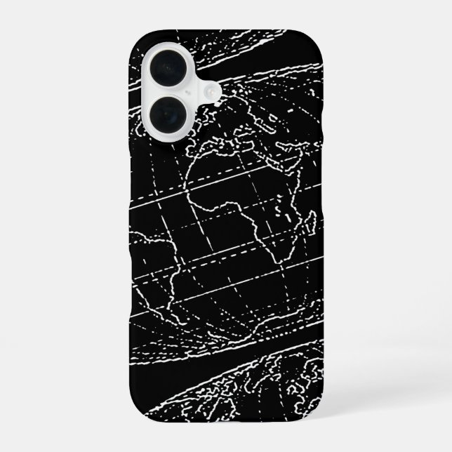 simple planisphere / maps iPhone 16 case (Back)