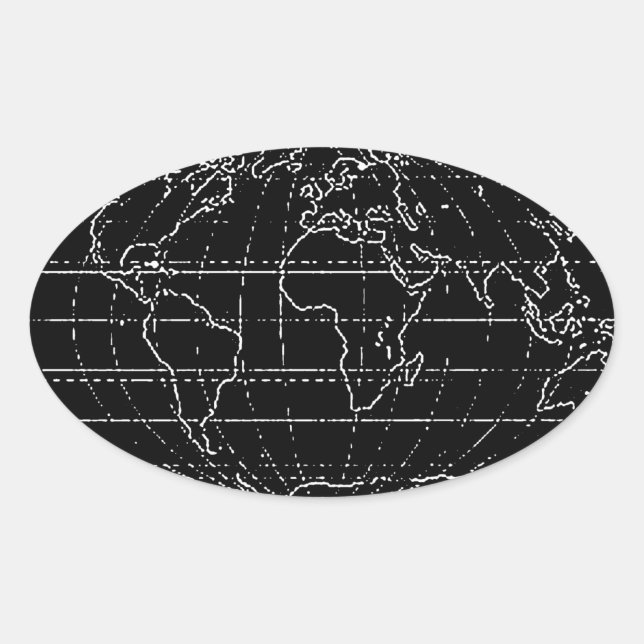 simple planisphere / maps oval sticker (Front)