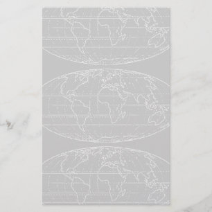 simple planisphere / maps stationery