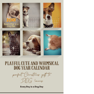 Simple Playful Cute and Whimsical DOG Year Calendar