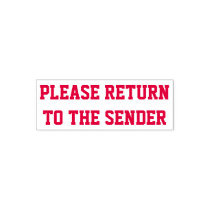 Simple "PLEASE RETURN TO THE SENDER" Rubber Stamp