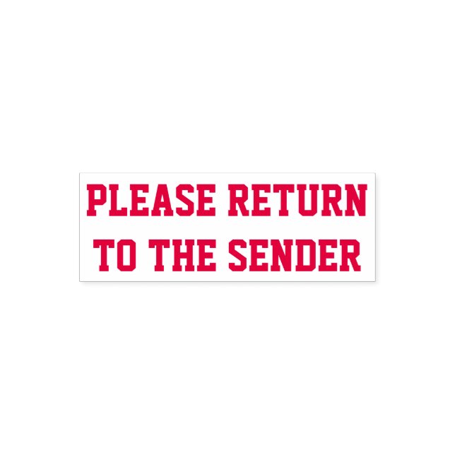 Simple "PLEASE RETURN TO THE SENDER" Rubber Stamp (Design)