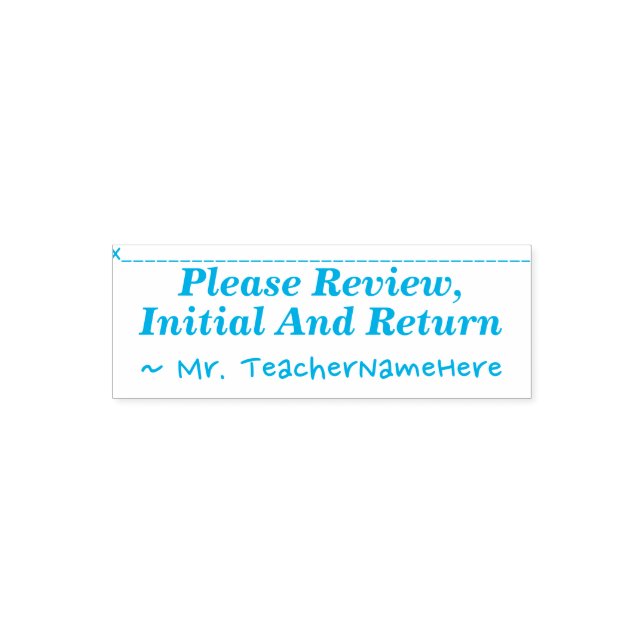 Simple "Please Review, Initial And Return" Self-inking Stamp (Design)
