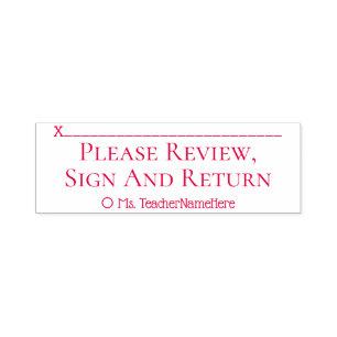 Simple "Please Review, Sign And Return" Self-inking Stamp