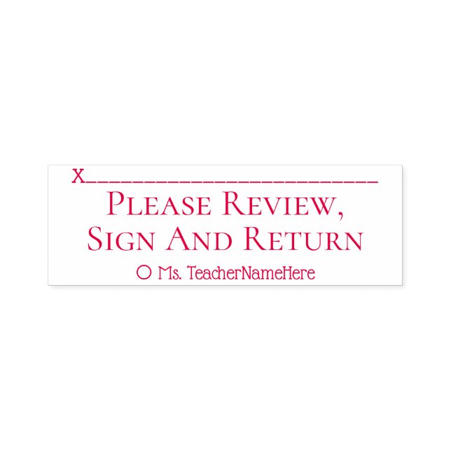 Simple "Please Review, Sign And Return" Self-inking Stamp (Design)