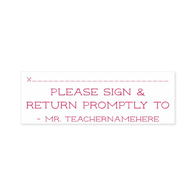 Simple "Please Sign & Return Promptly To" Self-inking Stamp (Design)