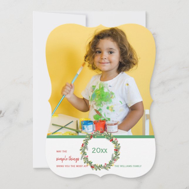 Simple Pleasures Photo Holiday Card (Front)