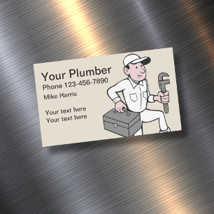 Simple Plumber Business Card Magnets