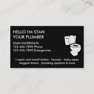Simple Plumber Business Cards