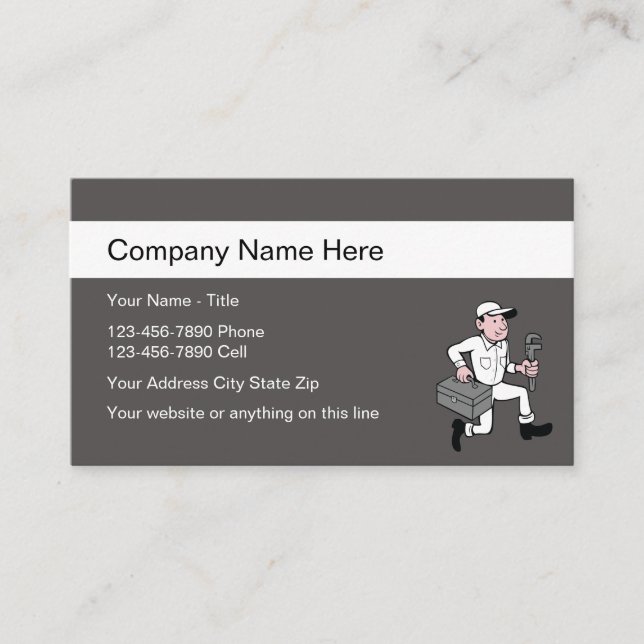 Simple Plumber Business Profile Cards (Front)