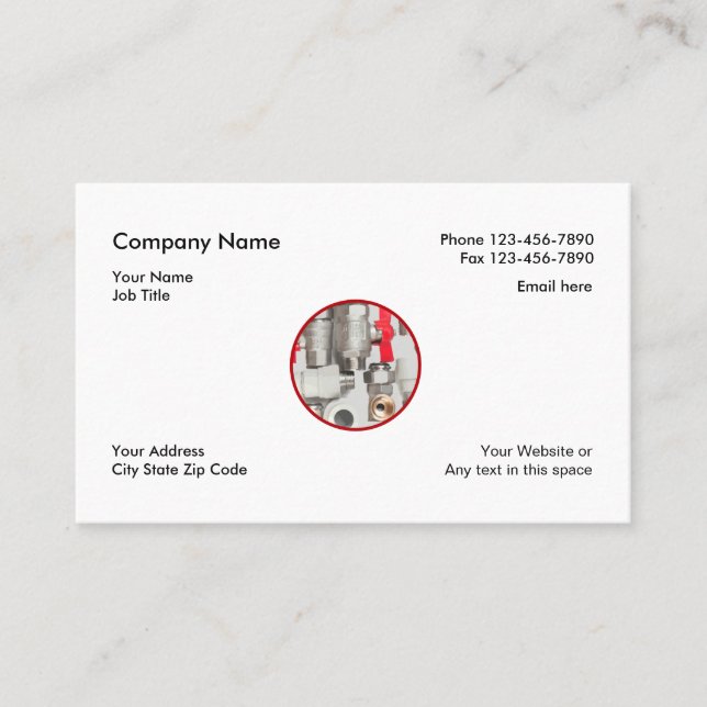 Simple Plumber Classic Business Cards (Front)