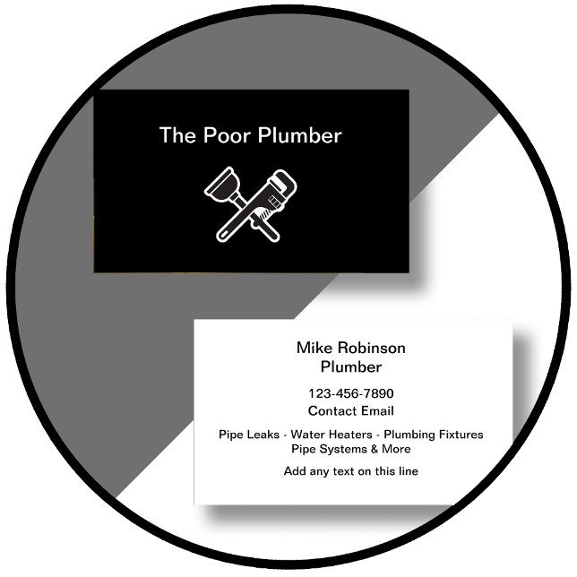 Simple Plumber Plumbing Repairman Business Card (Creator Uploaded)