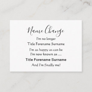 Simple Poem Name Change Enclosure Card