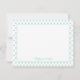 Simple Polka Dot Aqua Personalised  Card