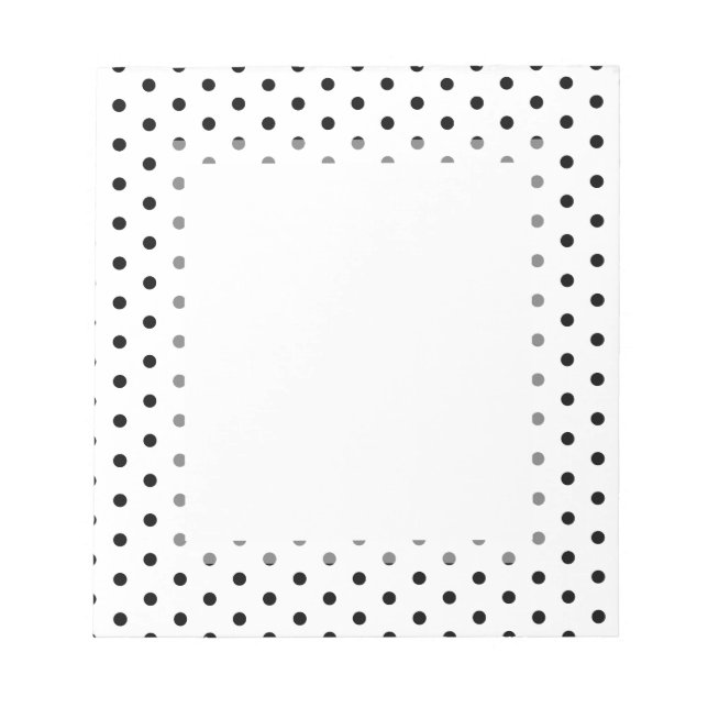 Simple Polka Dot Black and White Pattern Notepad (Front)