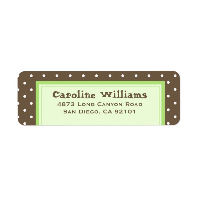 Simple Polka Dot Return Address Label (Front)