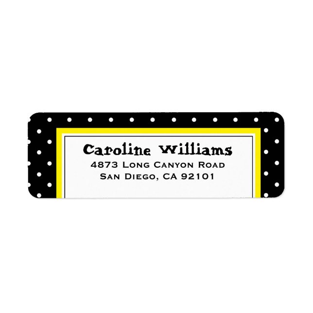 Simple Polka Dot Return Address Label (Front)