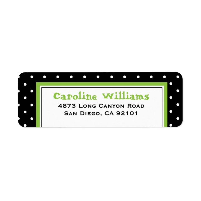 Simple Polka Dot Return Address Label (Front)