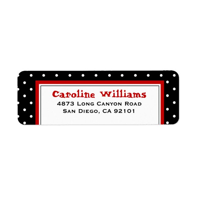 Simple Polka Dot Return Address Label (Front)