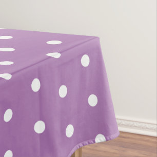 Simple Polka Dots Lavender Purple and White Tablecloth