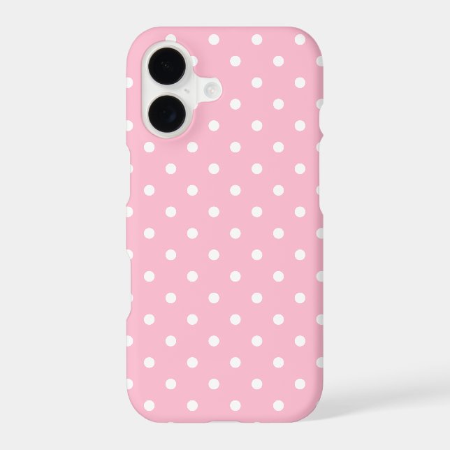 Simple Polka Dots Pink Modern Girly (Back)